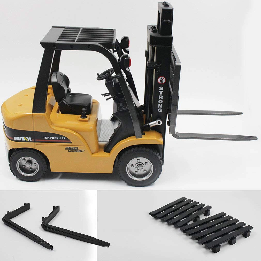 Remote Control Alloy Forklift Truck Construction Toy with Lights and Sounds